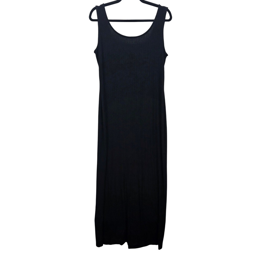 Alex Evenings Black Ribbed Sleeveless Maxi Dress Formal Gown Womens Size 12